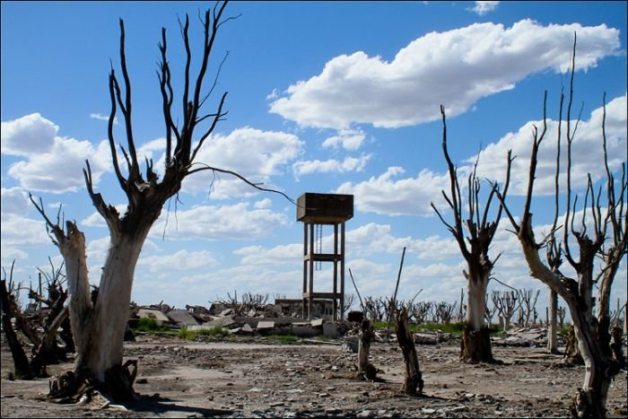 Pablo Novak, alone in the flooded town, Epecuen, Argentina