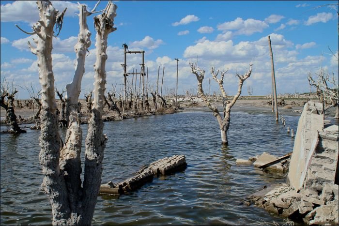 Pablo Novak, alone in the flooded town, Epecuen, Argentina