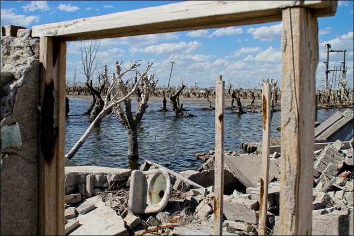 Pablo Novak, alone in the flooded town, Epecuen, Argentina