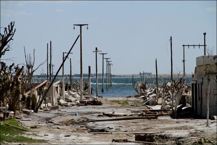 Pablo Novak, alone in the flooded town, Epecuen, Argentina