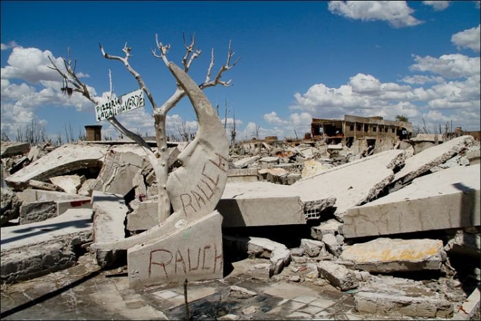 Pablo Novak, alone in the flooded town, Epecuen, Argentina