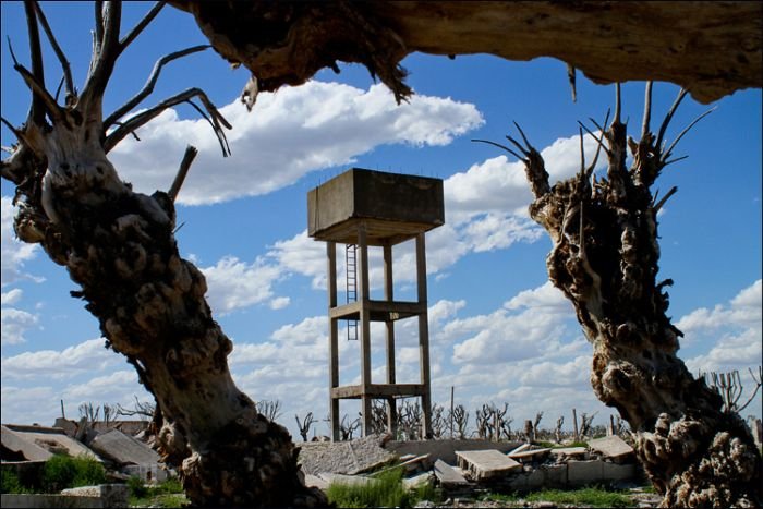 Pablo Novak, alone in the flooded town, Epecuen, Argentina