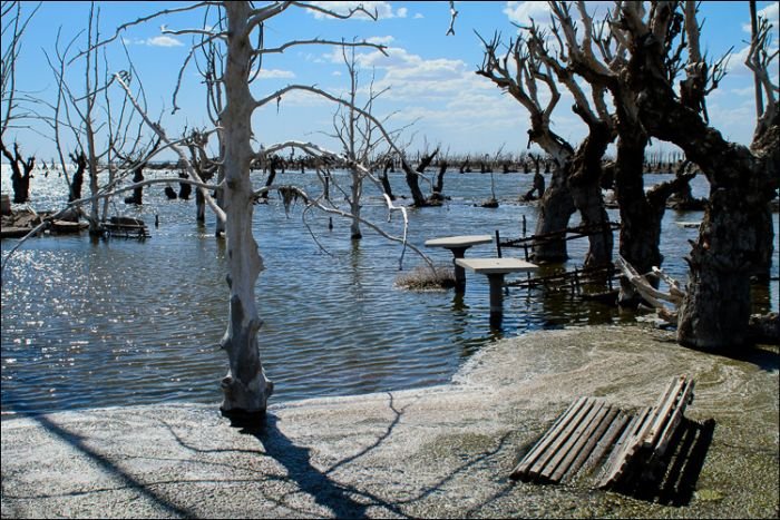 Pablo Novak, alone in the flooded town, Epecuen, Argentina