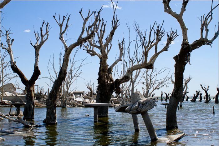 Pablo Novak, alone in the flooded town, Epecuen, Argentina