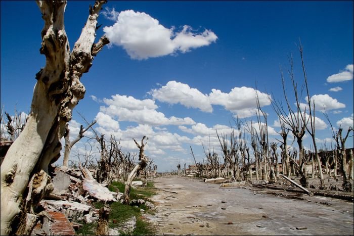 Pablo Novak, alone in the flooded town, Epecuen, Argentina