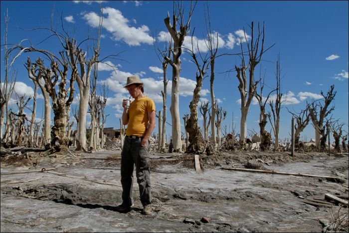 Pablo Novak, alone in the flooded town, Epecuen, Argentina