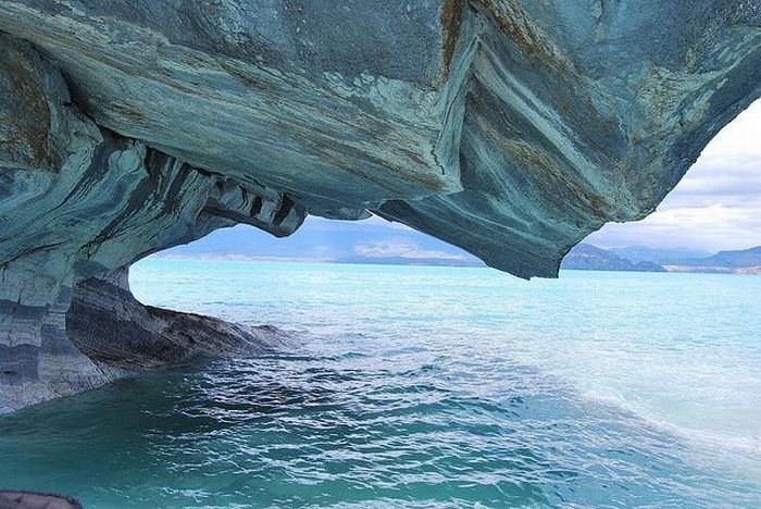 Marble caves, Lago General Carrera (Lago Buenos Aires), Patagonia, Chile, Argentina