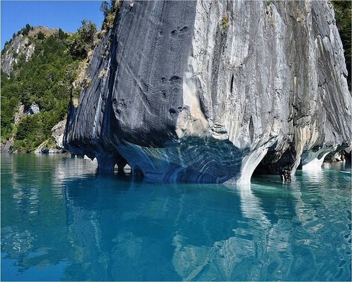 Marble caves, Lago General Carrera (Lago Buenos Aires), Patagonia, Chile, Argentina