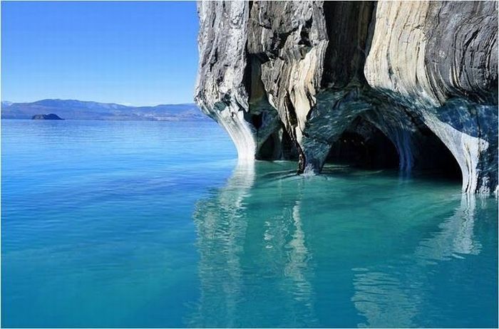 Marble caves, Lago General Carrera (Lago Buenos Aires), Patagonia, Chile, Argentina