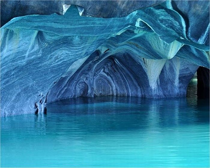 Marble caves, Lago General Carrera (Lago Buenos Aires), Patagonia, Chile, Argentina