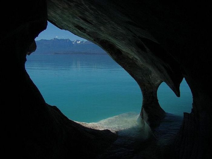 Marble caves, Lago General Carrera (Lago Buenos Aires), Patagonia, Chile, Argentina