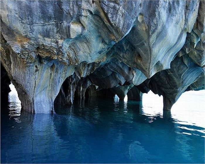 Marble caves, Lago General Carrera (Lago Buenos Aires), Patagonia, Chile, Argentina