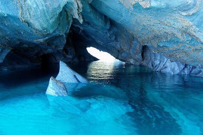 Marble caves, Lago General Carrera (Lago Buenos Aires), Patagonia, Chile, Argentina