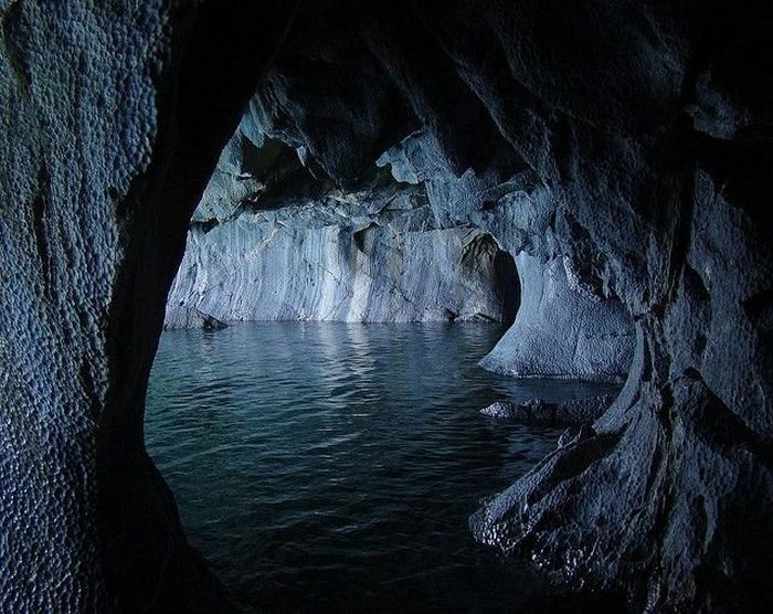 Marble caves, Lago General Carrera (Lago Buenos Aires), Patagonia, Chile, Argentina