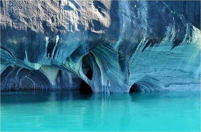 Marble caves, Lago General Carrera (Lago Buenos Aires), Patagonia, Chile, Argentina