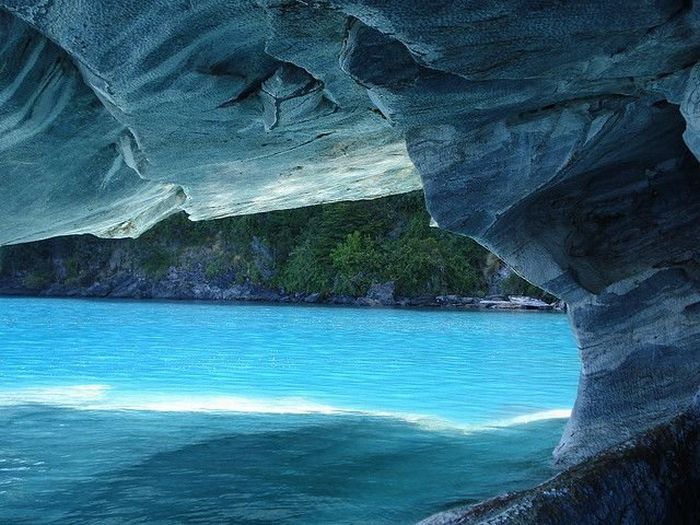 Marble caves, Lago General Carrera (Lago Buenos Aires), Patagonia, Chile, Argentina