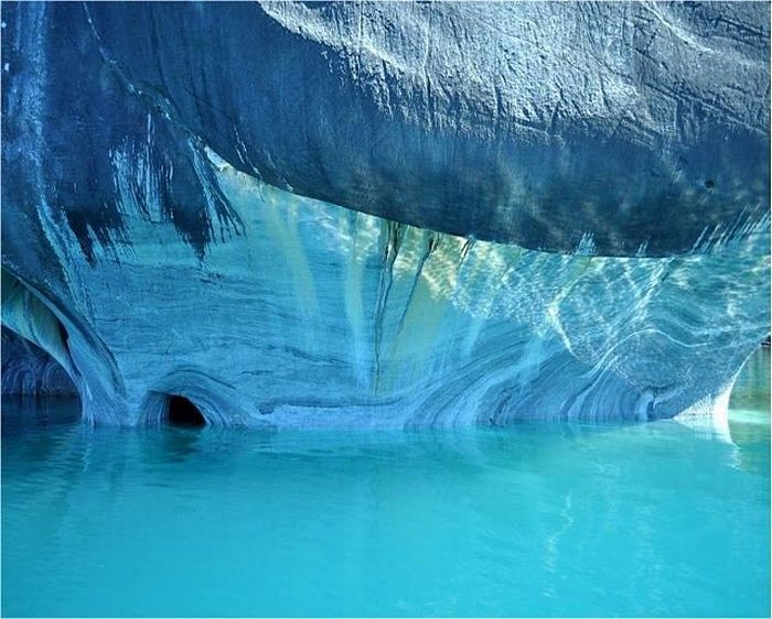 Marble caves, Lago General Carrera (Lago Buenos Aires), Patagonia, Chile, Argentina