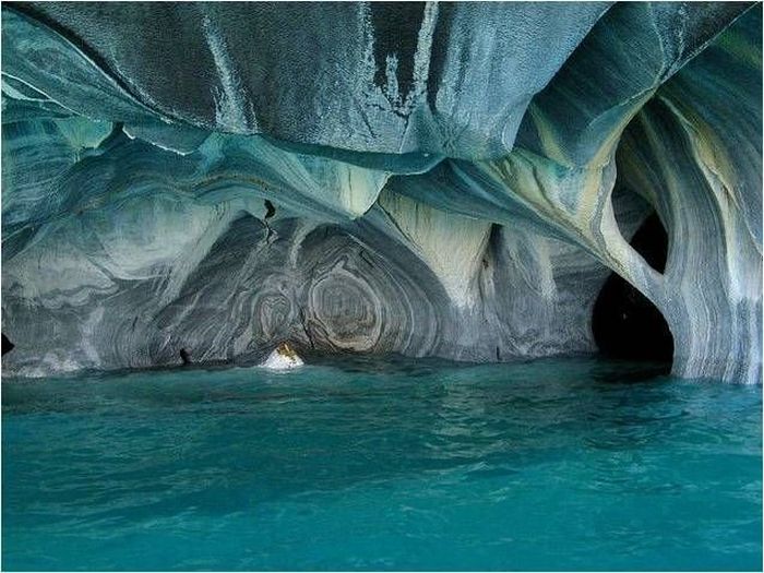 Marble caves, Lago General Carrera (Lago Buenos Aires), Patagonia, Chile, Argentina