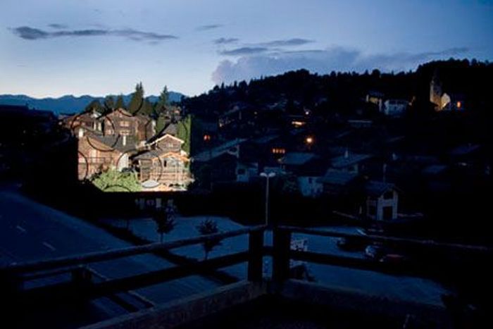 Illusion in small village, Alps