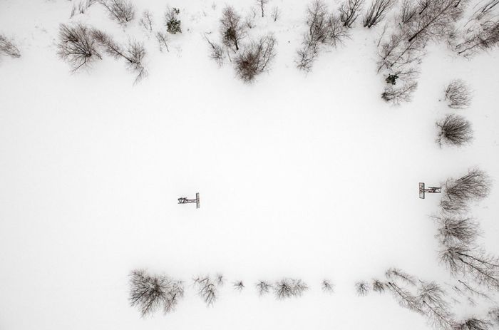 bird's-eye view of winter