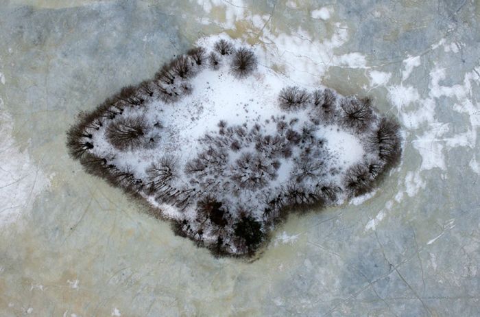 bird's-eye view of winter