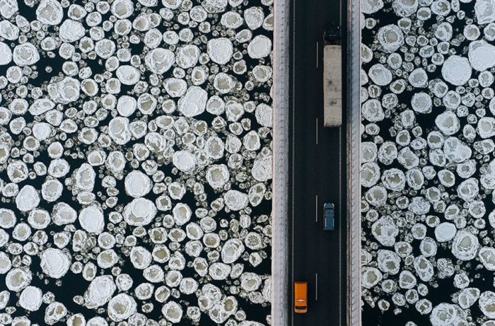 bird's-eye view of winter