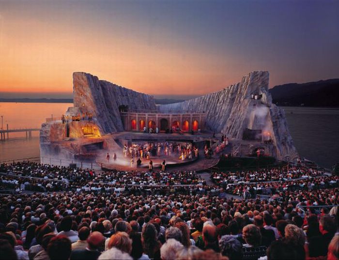 Seebühne floating stage, Bregenzer Festspiele, Lake Constance, Bregenz, Austria