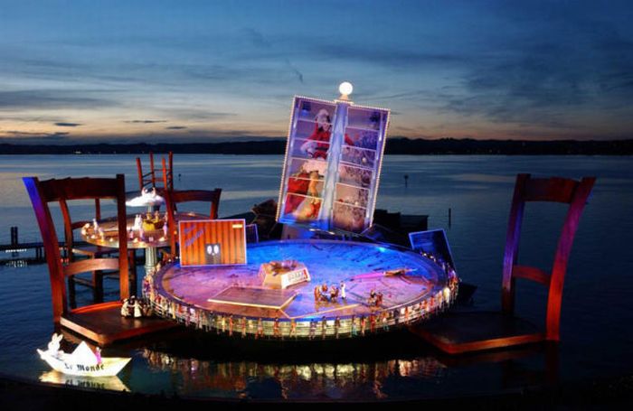 Seebühne floating stage, Bregenzer Festspiele, Lake Constance, Bregenz, Austria