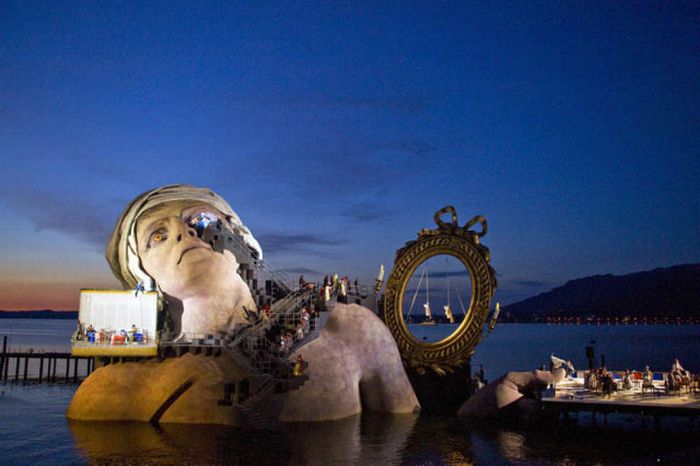 Seebühne floating stage, Bregenzer Festspiele, Lake Constance, Bregenz, Austria