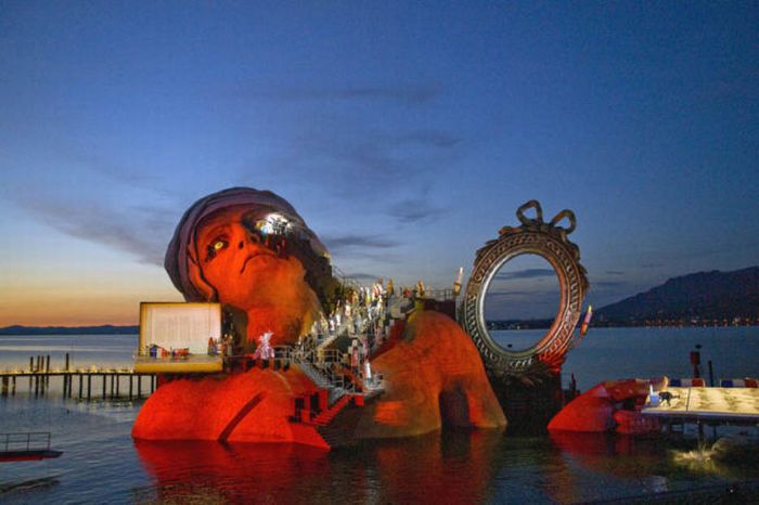 Seebühne floating stage, Bregenzer Festspiele, Lake Constance, Bregenz, Austria