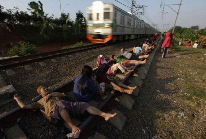 Railroad tracks therapy, Rawa Buaya, Jakarta, Indonesia