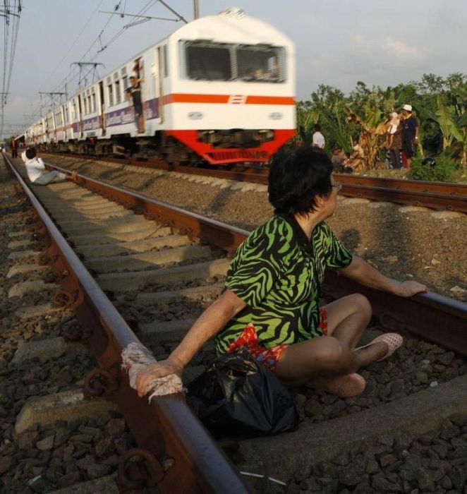 Railroad tracks therapy, Rawa Buaya, Jakarta, Indonesia