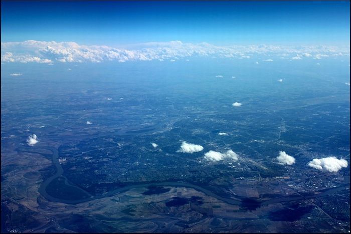 bird's-eye view aerial landscape photography