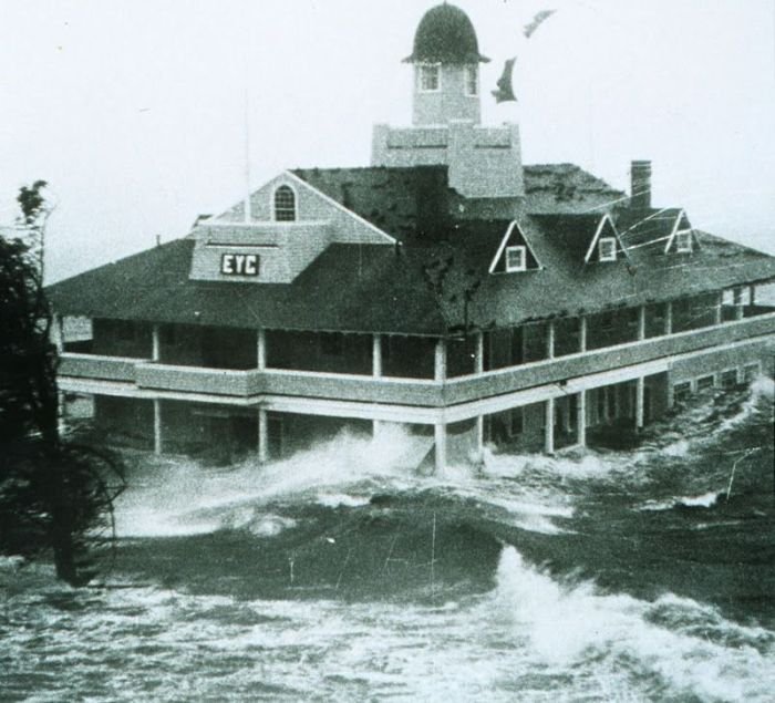 lighthouse in waves