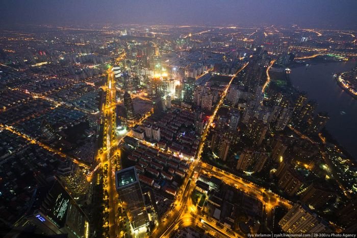 Bird's eye view of Shanghai, China