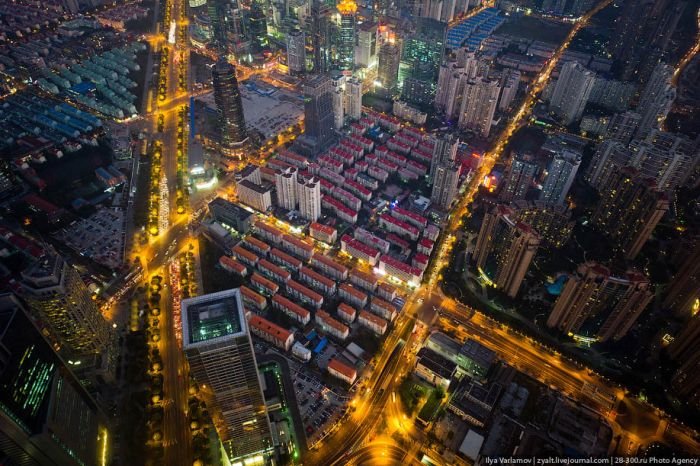 Bird's eye view of Shanghai, China