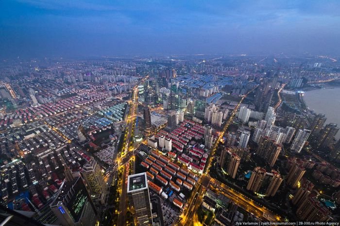 Bird's eye view of Shanghai, China