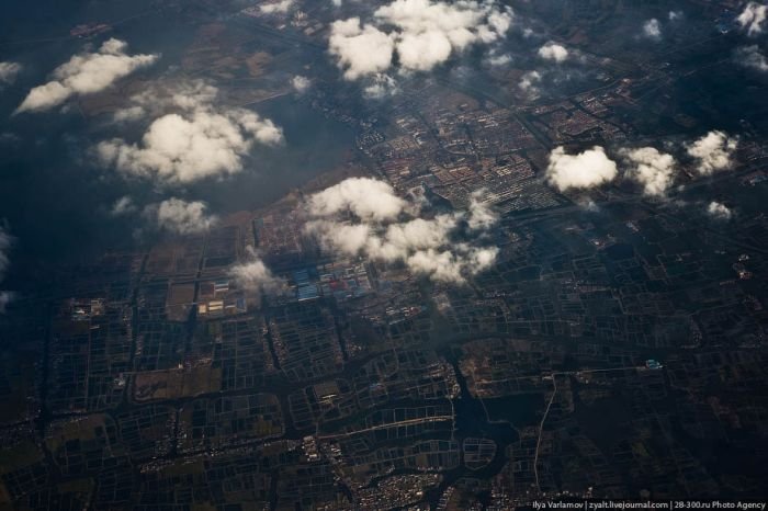 Bird's eye view of Shanghai, China