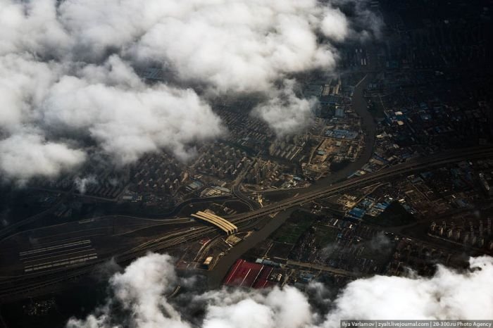 Bird's eye view of Shanghai, China