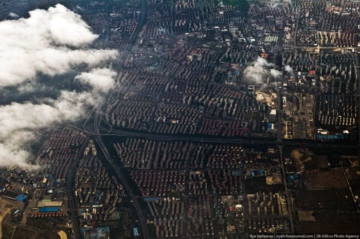 Bird's eye view of Shanghai, China