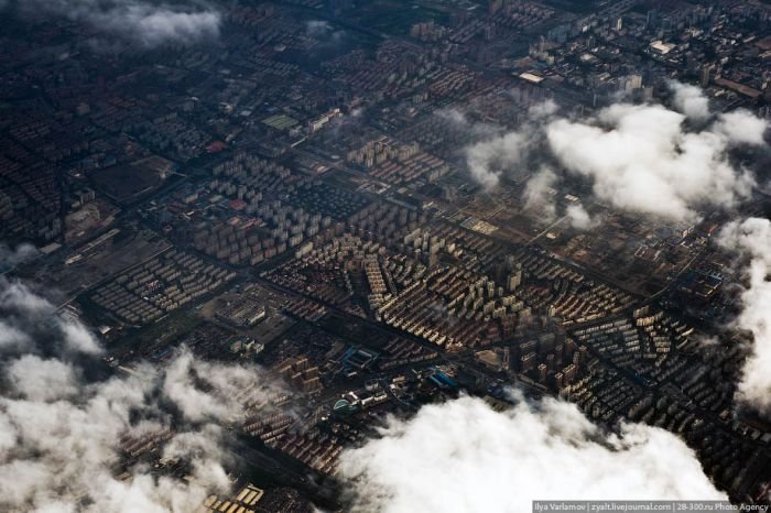 Bird's eye view of Shanghai, China