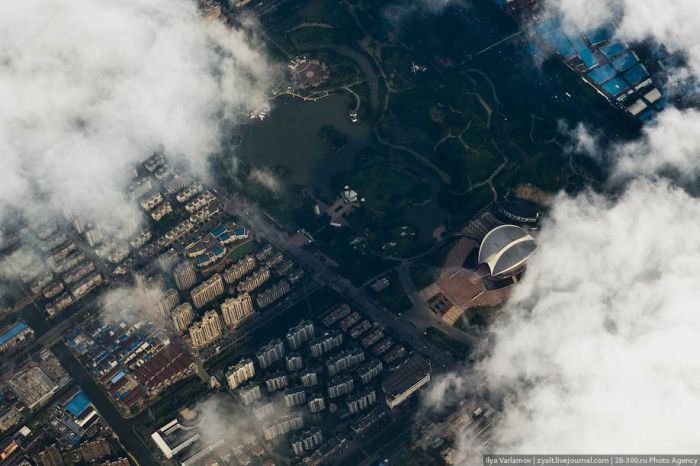 Bird's eye view of Shanghai, China