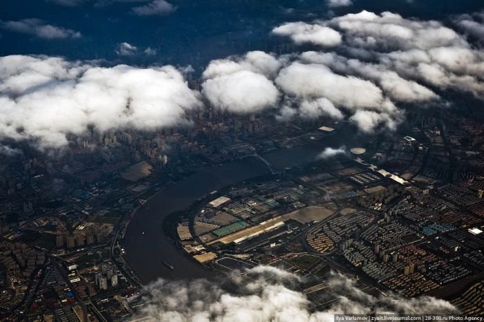 Bird's eye view of Shanghai, China