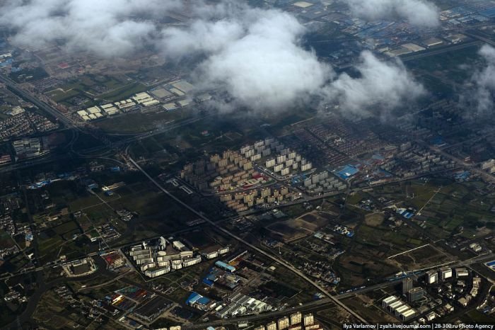 Bird's eye view of Shanghai, China