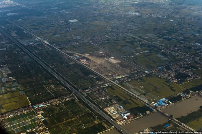 Bird's eye view of Shanghai, China