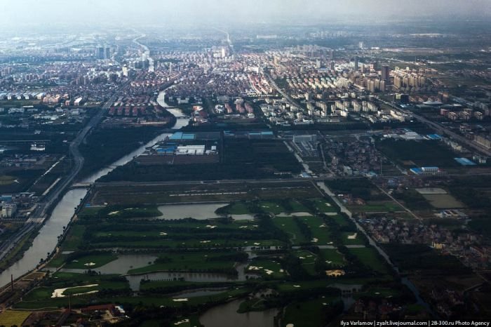 Bird's eye view of Shanghai, China