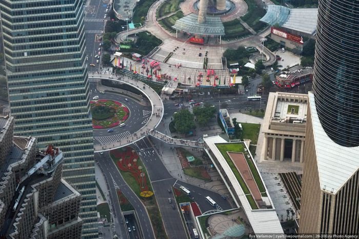 Bird's eye view of Shanghai, China