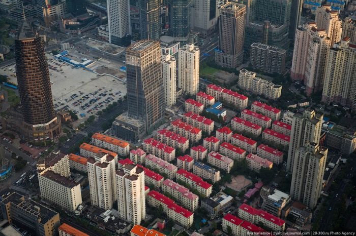 Bird's eye view of Shanghai, China
