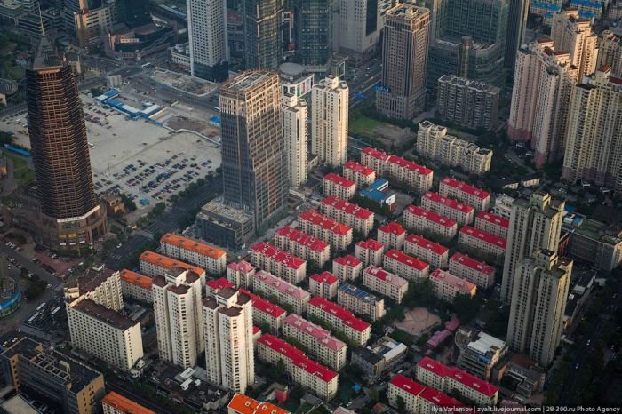 Bird's eye view of Shanghai, China