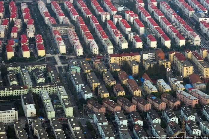 Bird's eye view of Shanghai, China